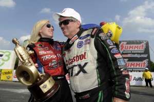 Courtney Force and John Force