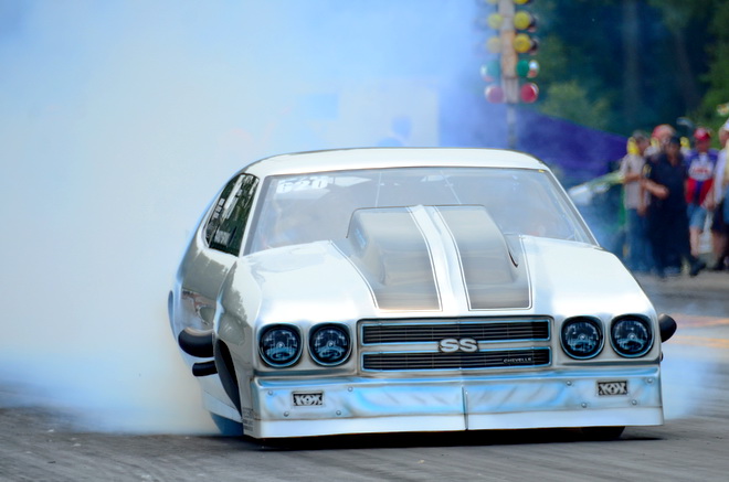 In his PDRA Pro Boost debut, Randy Bryan of Yale, OK, qualified his '70 Chevelle 15th, but fell in the opening round of eliminations to Canada's Eric Latino. 