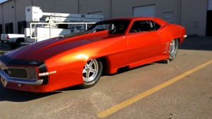 John Sullivan's '69 Camaro, freshly wrapped in 3M's new Fiery Orange vinyl.