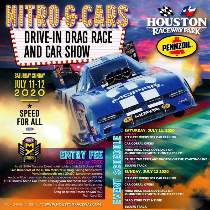 Houston Raceway Park To Transform Into Drive-In Theater For NHRA Return ...