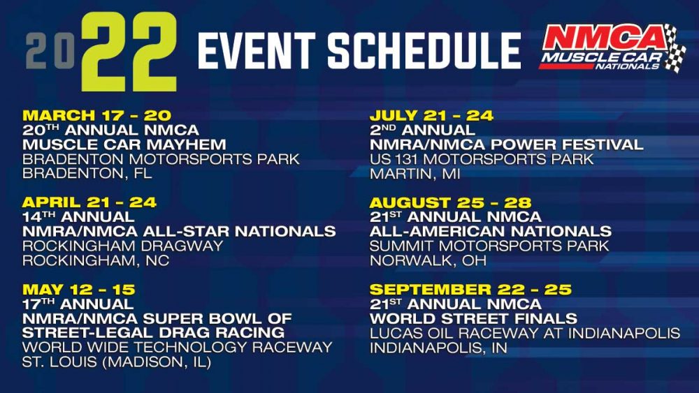 Us 131 Motorsports Park 2022 Schedule 2022 Nmca Muscle Car Nationals Schedule Announced - Drag Illustrated | Drag  Racing News, Opinion, Interviews, Photos, Videos And More