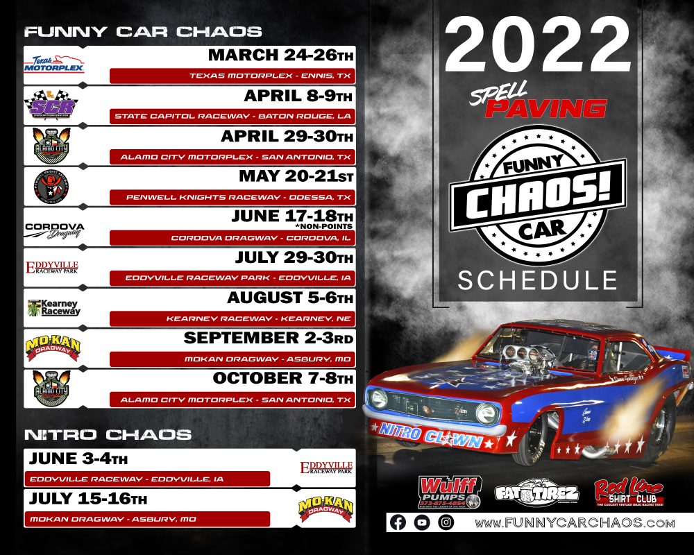 Maple Grove Raceway 2022 Schedule Funny Car Chaos Releases 2022 Championship Tour Schedule - Drag Illustrated  | Drag Racing News, Opinion, Interviews, Photos, Videos And More