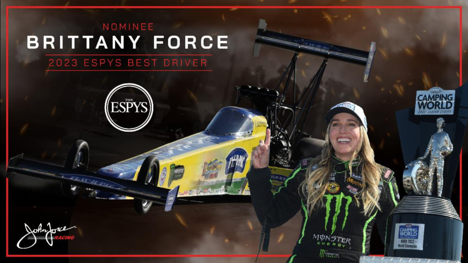 Brittany Force Nominated For ESPYS Best Driver Award BVM Sports