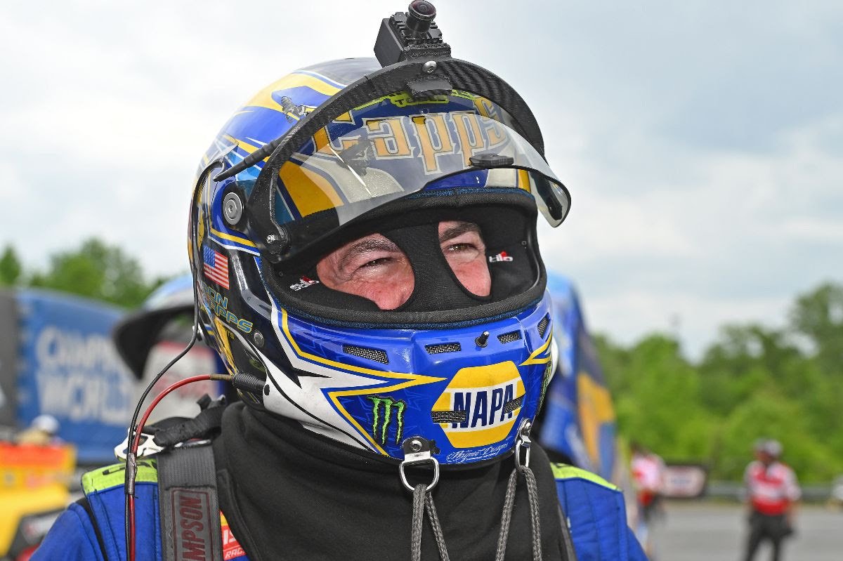 Ron Capps at the 2026 Inaugural NHRA Potomac Nationals at Maryland International Raceway.