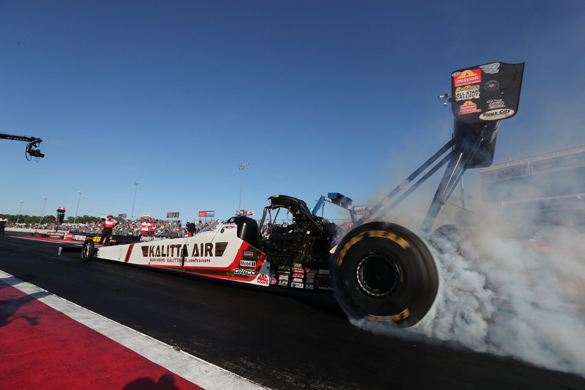 Shawn Langdon and the Kalitta Air dragster - Top Fuel No. 1 qualifier and inaugural MIR Top Fuel ET track-record holder at 3.744 / 334.98.