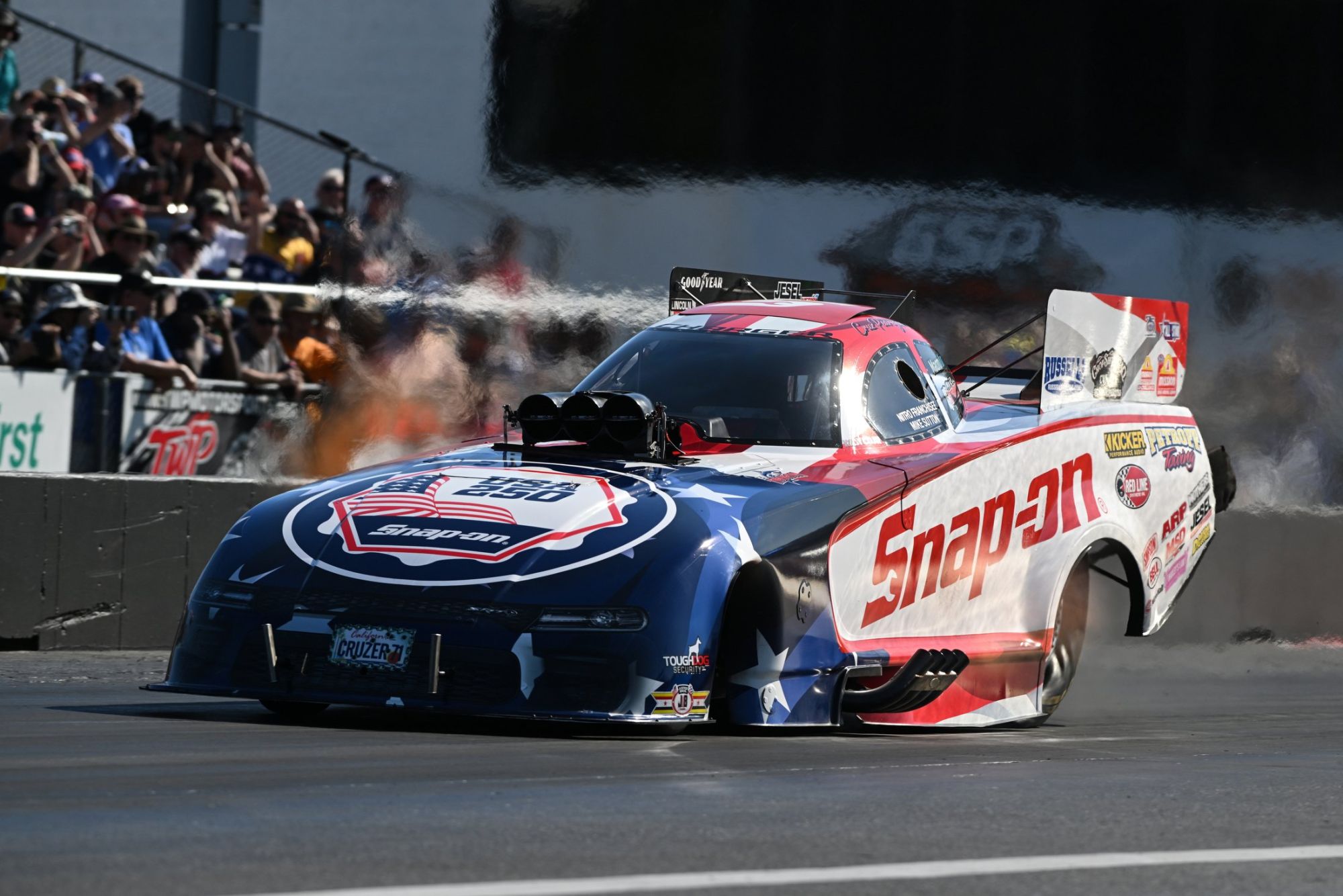 Cruz Pedregon (Snap-on Charger) was the Q2 leader and finished No. 2 in Funny Car at the inaugural NHRA Potomac Nationals.