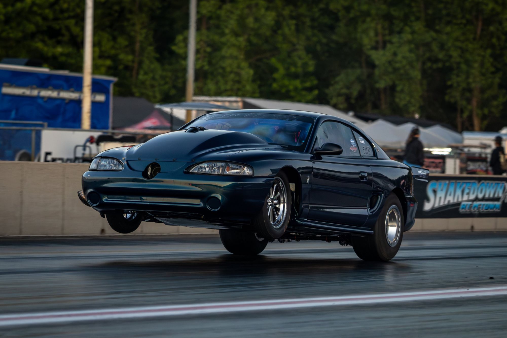 Unidentified (dark green Fox Cobra Mustang) at the 2026 Shakedown XXIII at M'Town