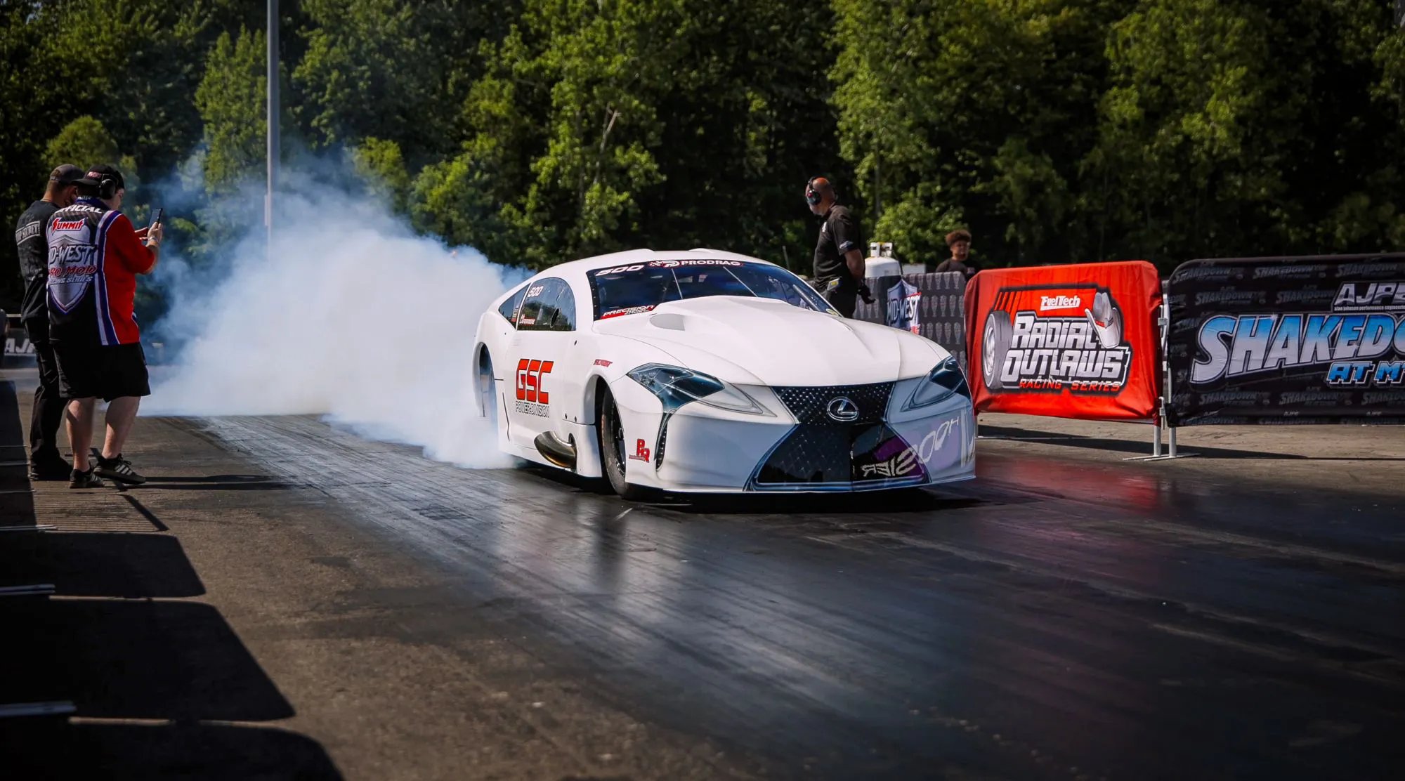 Eric LaFerriere launches the Bui-owned Sake Bomb Lexus LC500 - the six-cylinder, 2JZ-powered car that broke the all-time six-cylinder ET and mph records at Shakedown XXIII at M'Town.