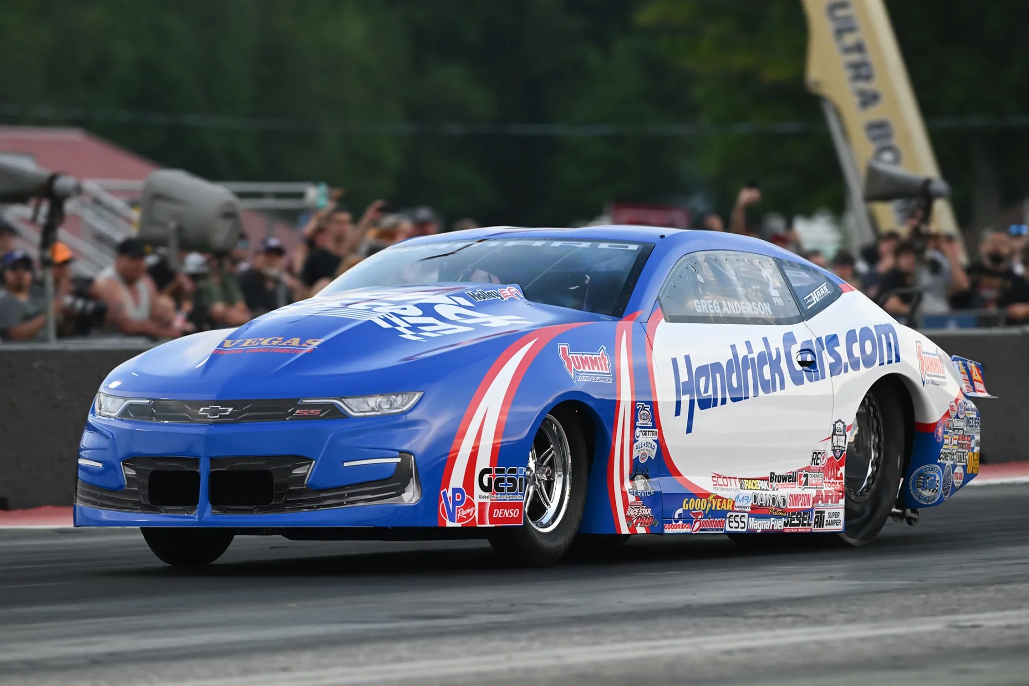 Greg Anderson's HendrickCars.com Camaro at the NHRA New England Nationals.