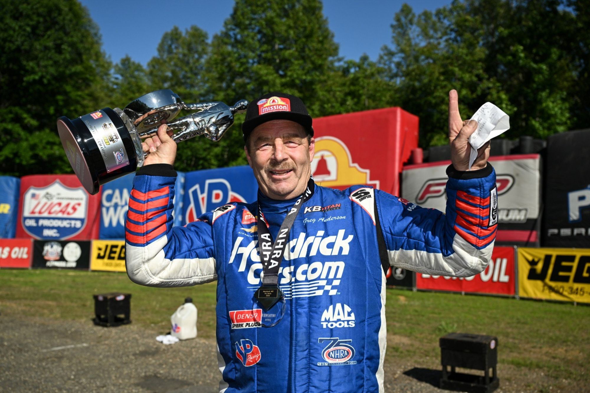 Greg Anderson takes his 114th career Pro Stock win at the 2026 inaugural NHRA Potomac Nationals.