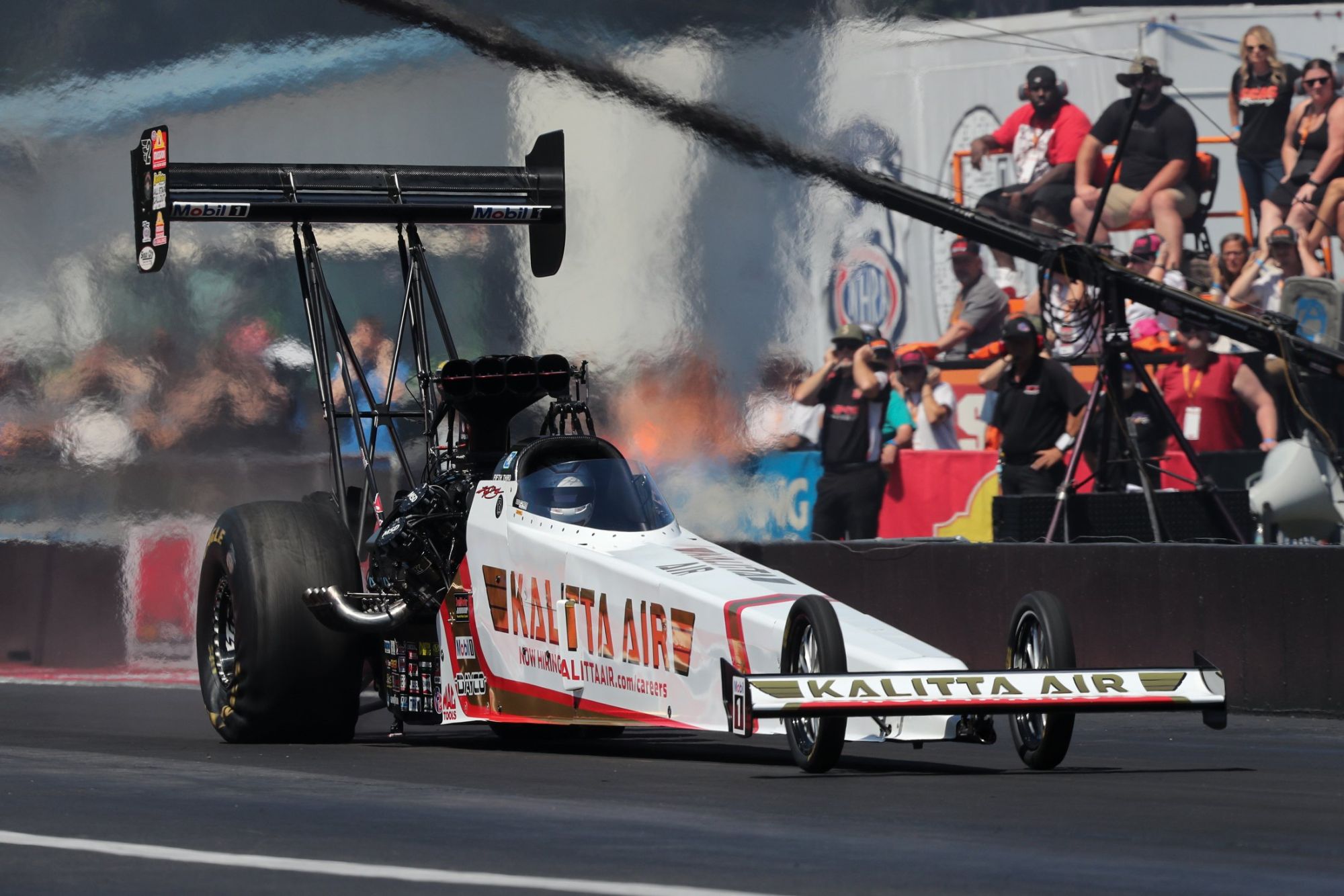 Shawn Langdon launches the Kalitta Air dragster