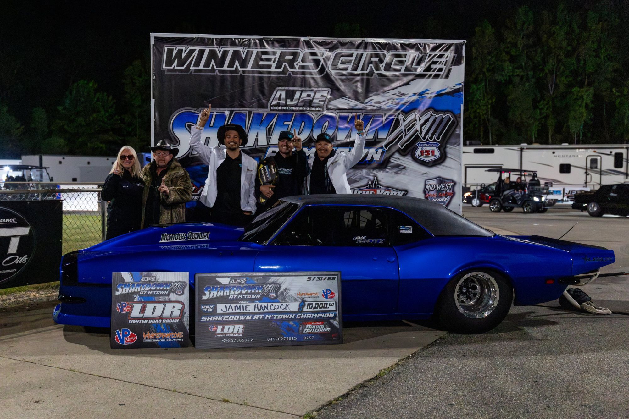 Jamie Hancock wins Limited Drag Radial at the 2026 Shakedown XXIII at M'Town. Photo: Capri Wesley / Drag Illustrated.