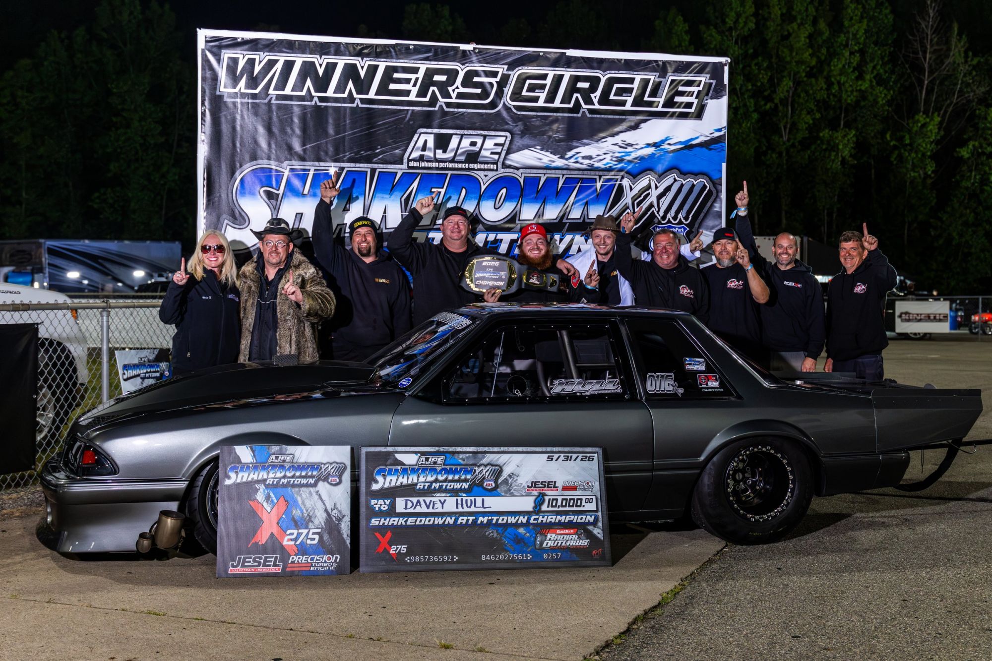 Davey Hull wins X275 at the 2026 Shakedown XXIII at M'Town. Photo: Capri Wesley / Drag Illustrated.