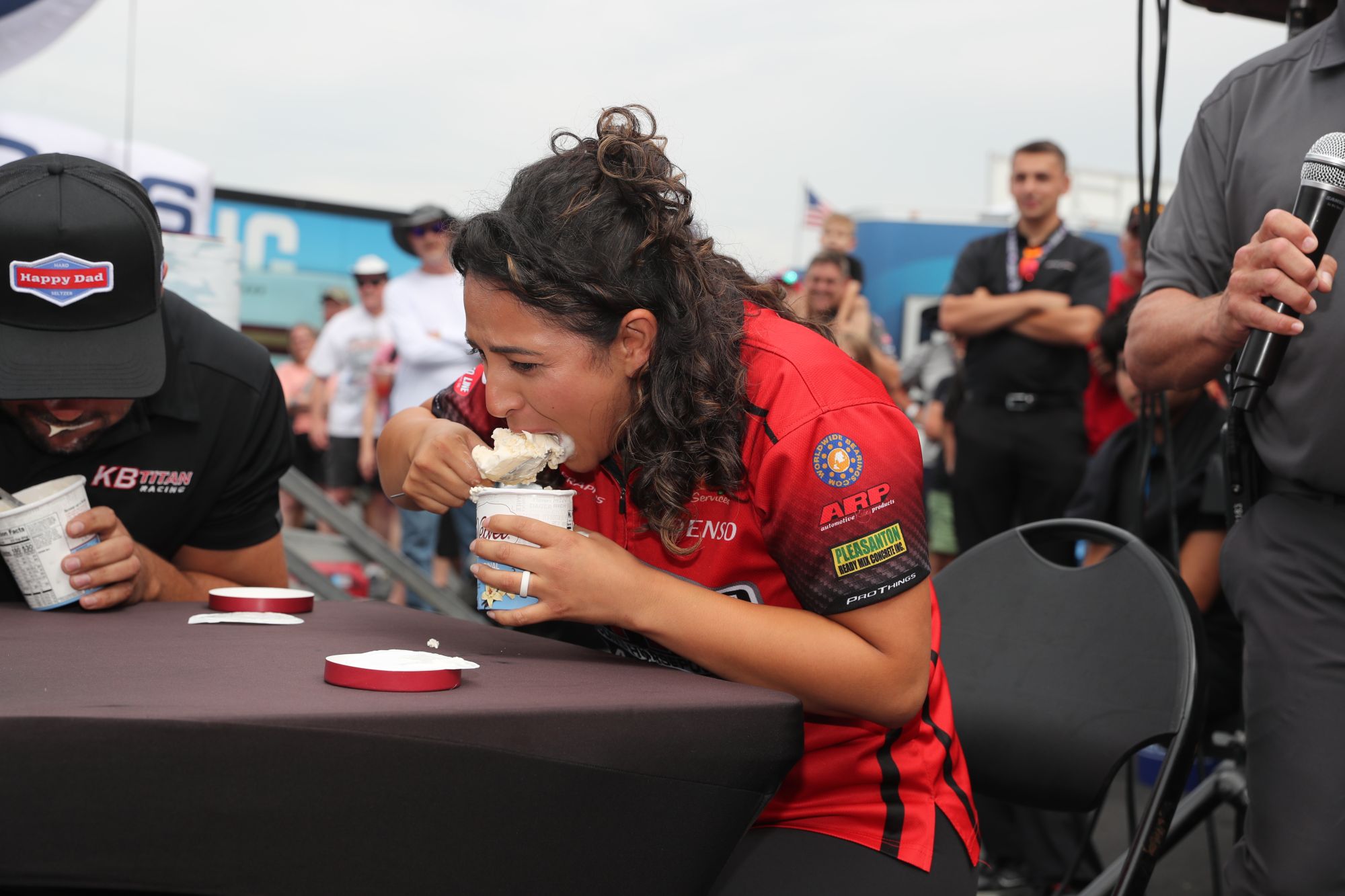 Action from the Summit Motorsports Park ice cream eating contest at NHRA Norwalk