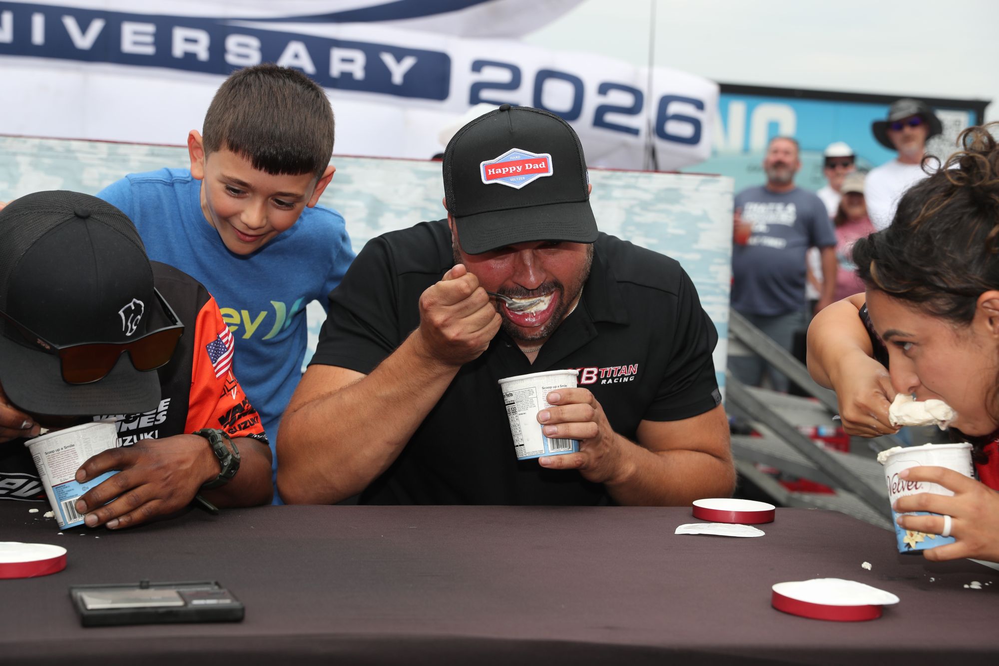Action from the Summit Motorsports Park ice cream eating contest at NHRA Norwalk