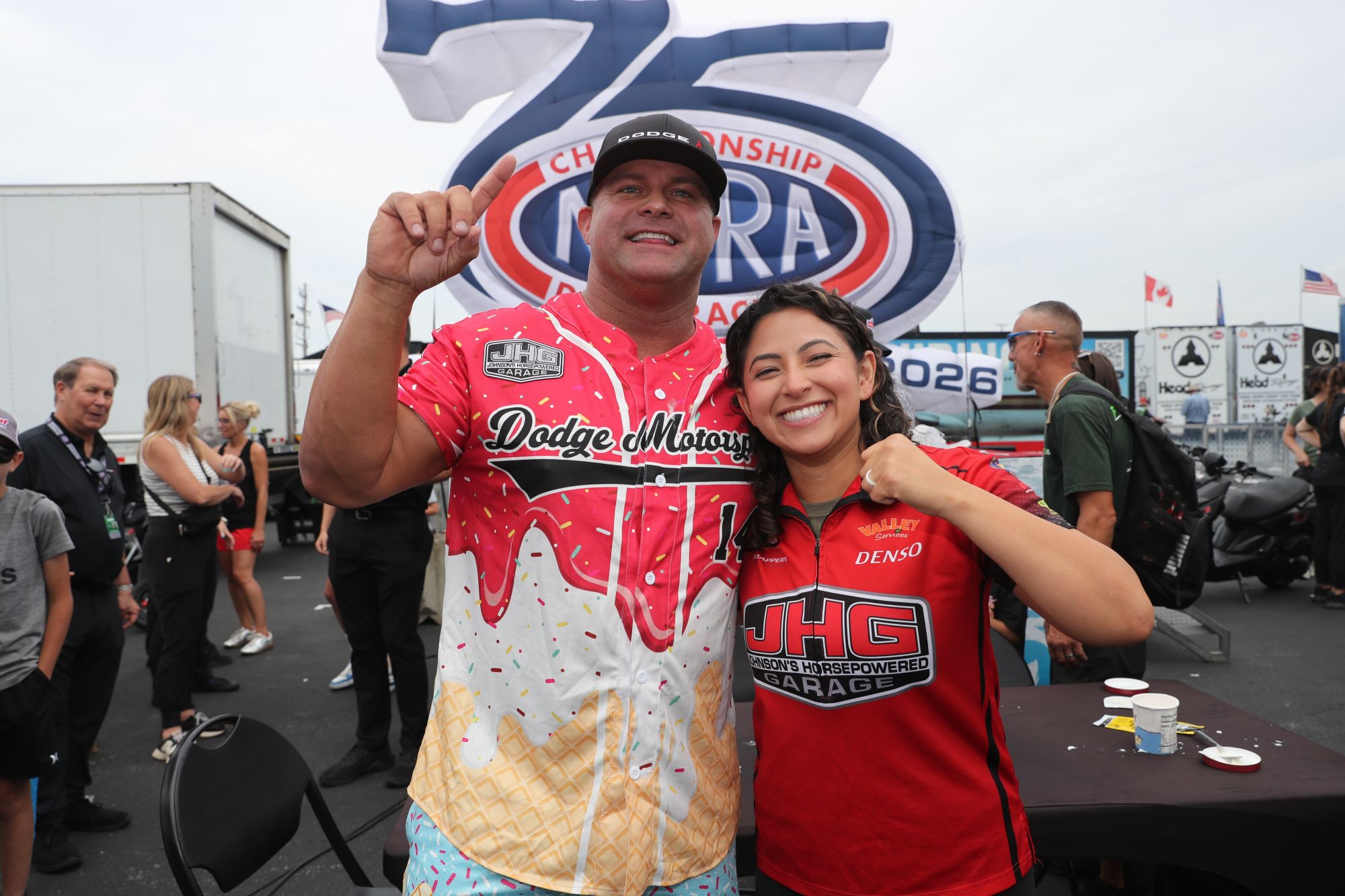 Action from the Summit Motorsports Park ice cream eating contest at NHRA Norwalk