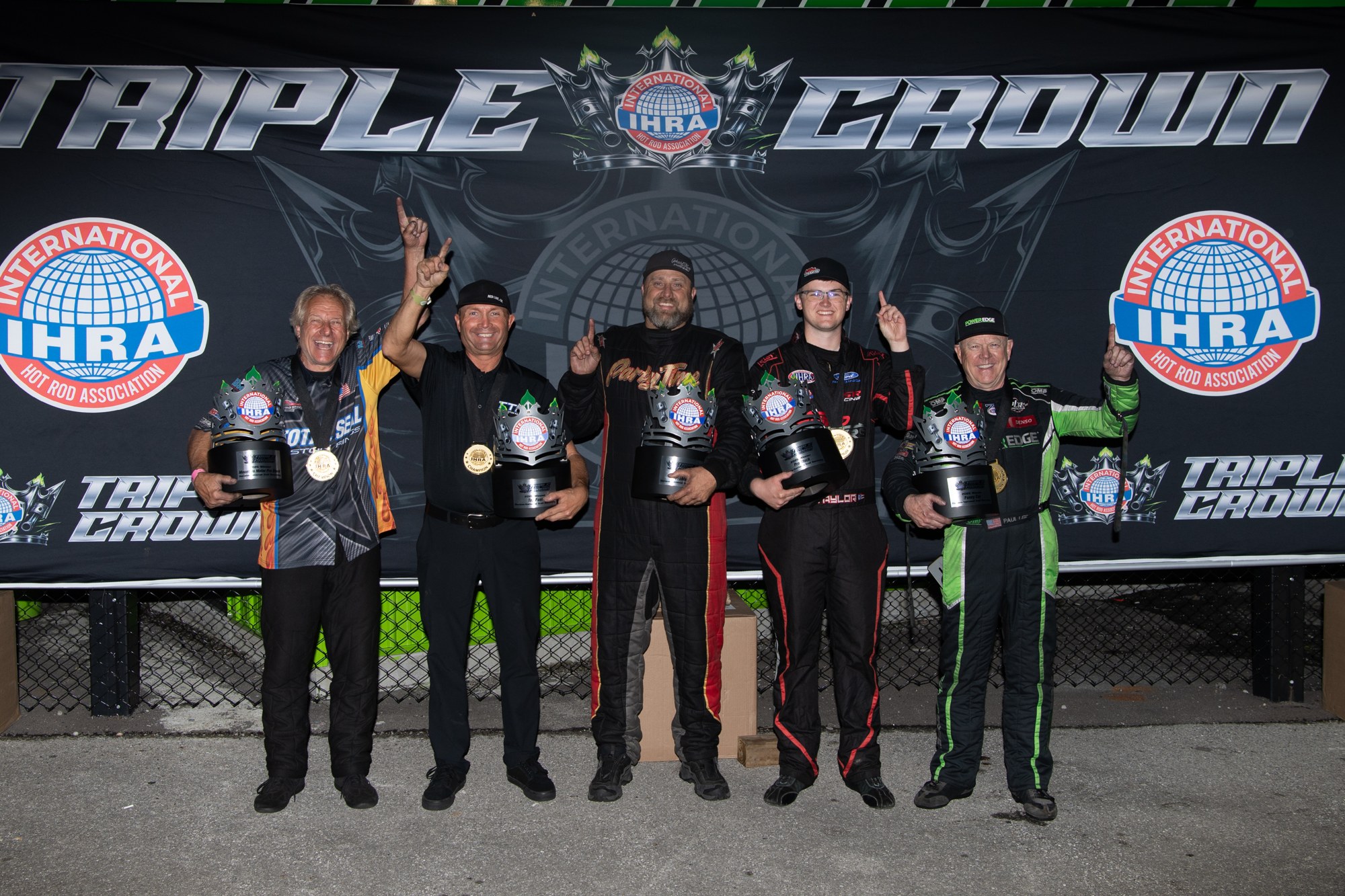 2026 IHRA Triple Crown winners at Darana Raceway - group photo of all winners.