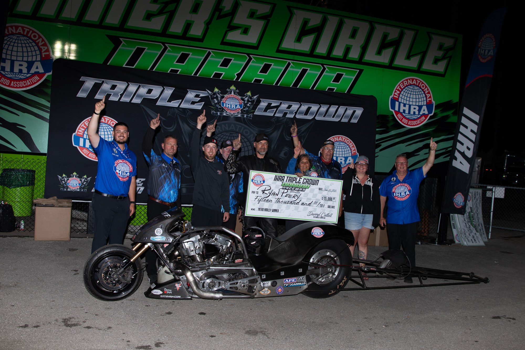 Nitro Harley winner at the 2026 IHRA Triple Crown.