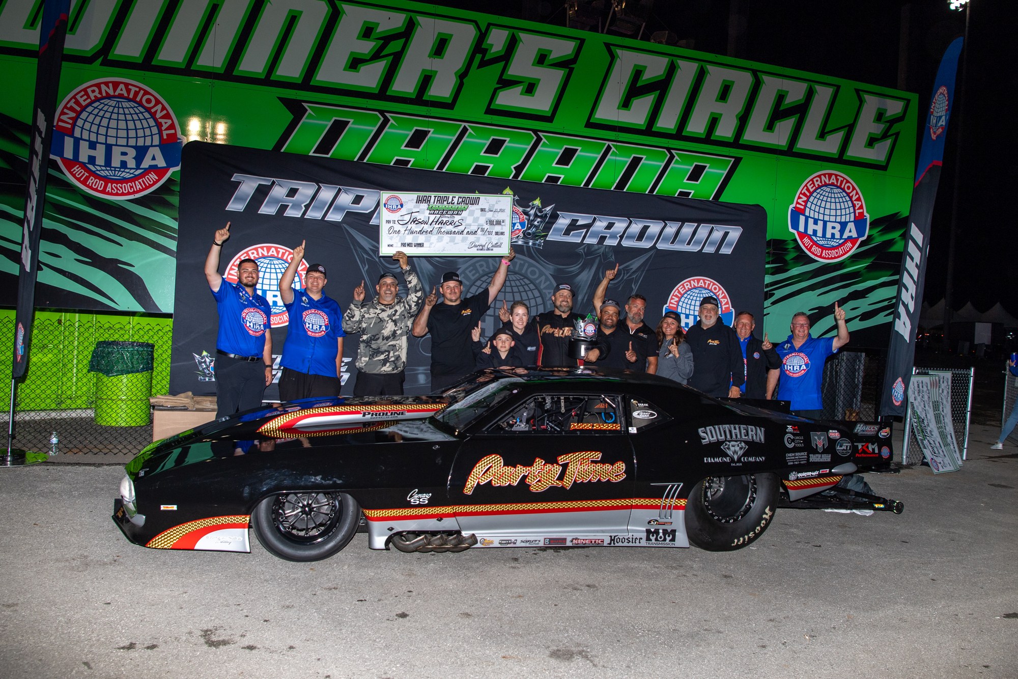 Jason Harris, Pro Mod winner at the 2026 IHRA Triple Crown at Darana Raceway.