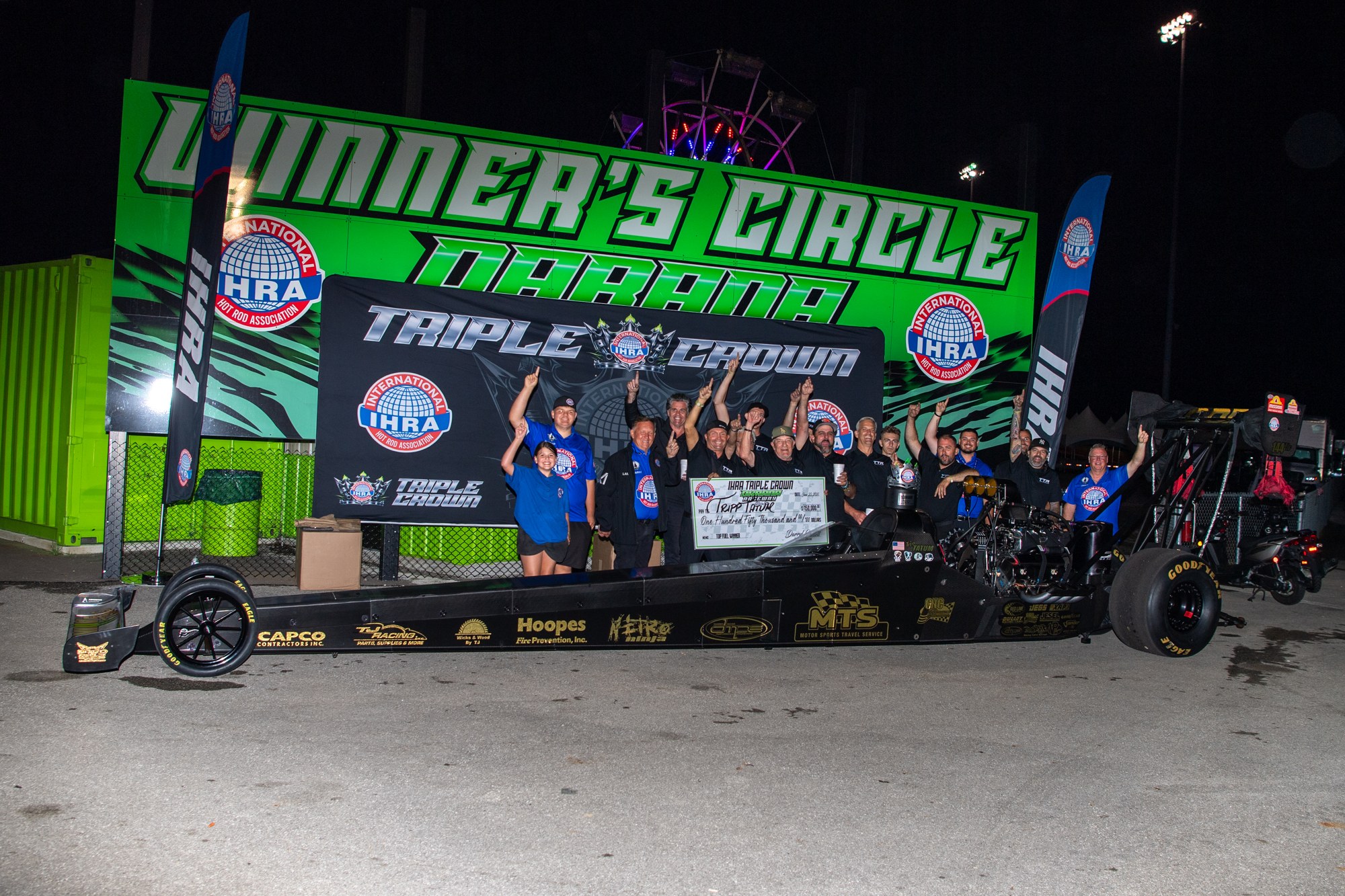 Tripp Tatum, Top Fuel winner at the 2026 IHRA Triple Crown at Darana Raceway.