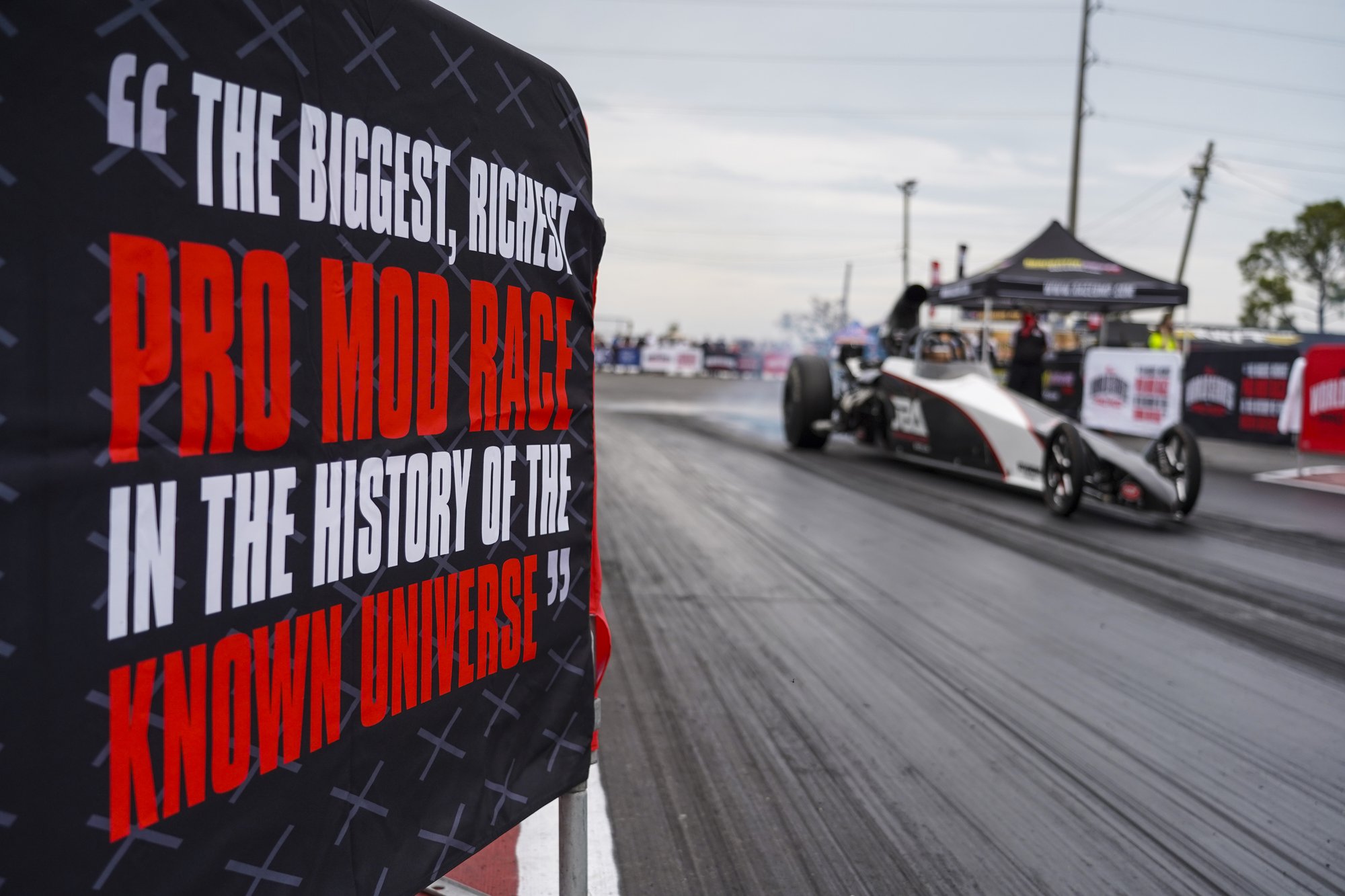 Mitch Kalitta launches Bo Butner's '20 Miller dragster at WSOPM 2026.