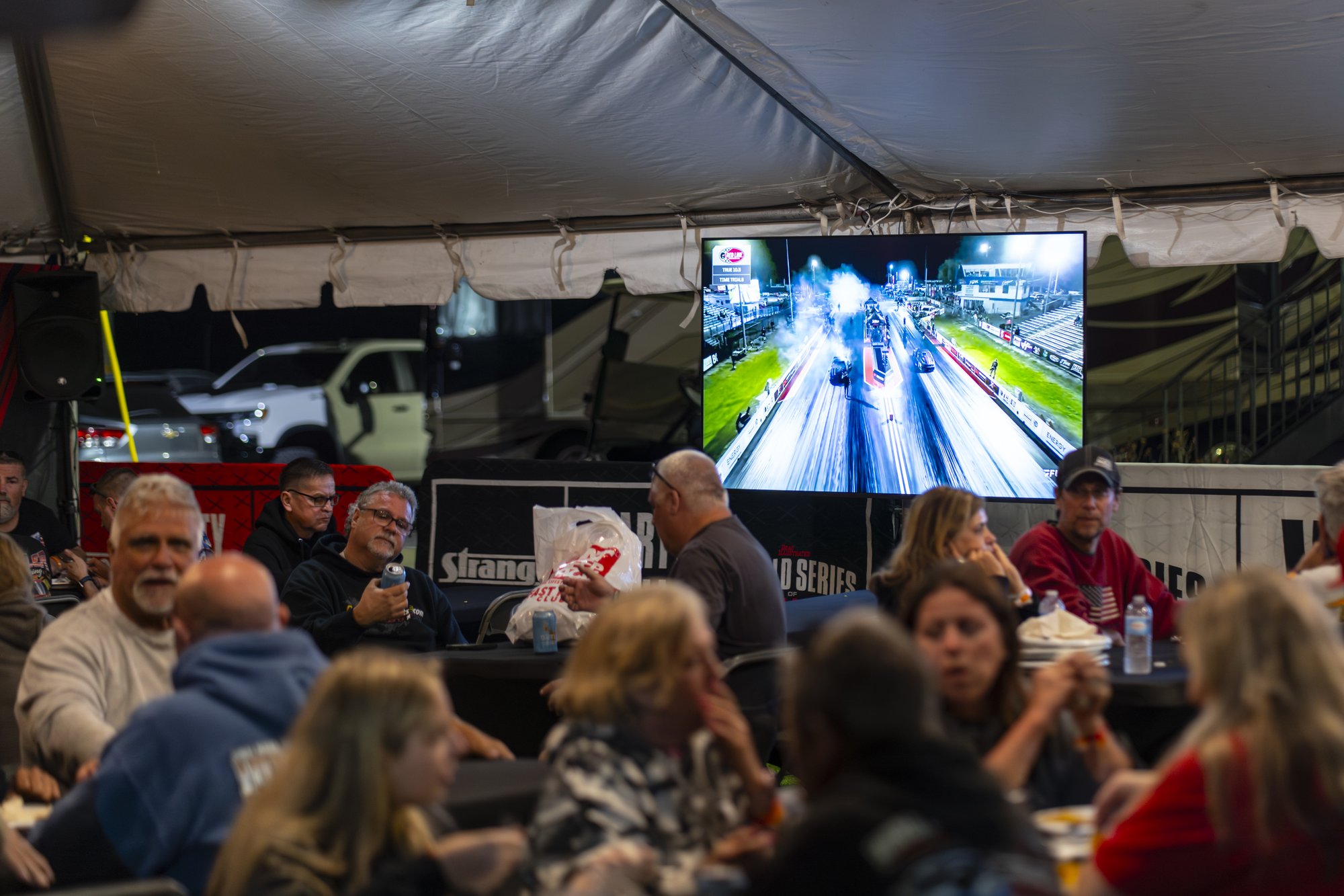Strange Engineering Racer Appreciation Party in the trackside VIP tent.