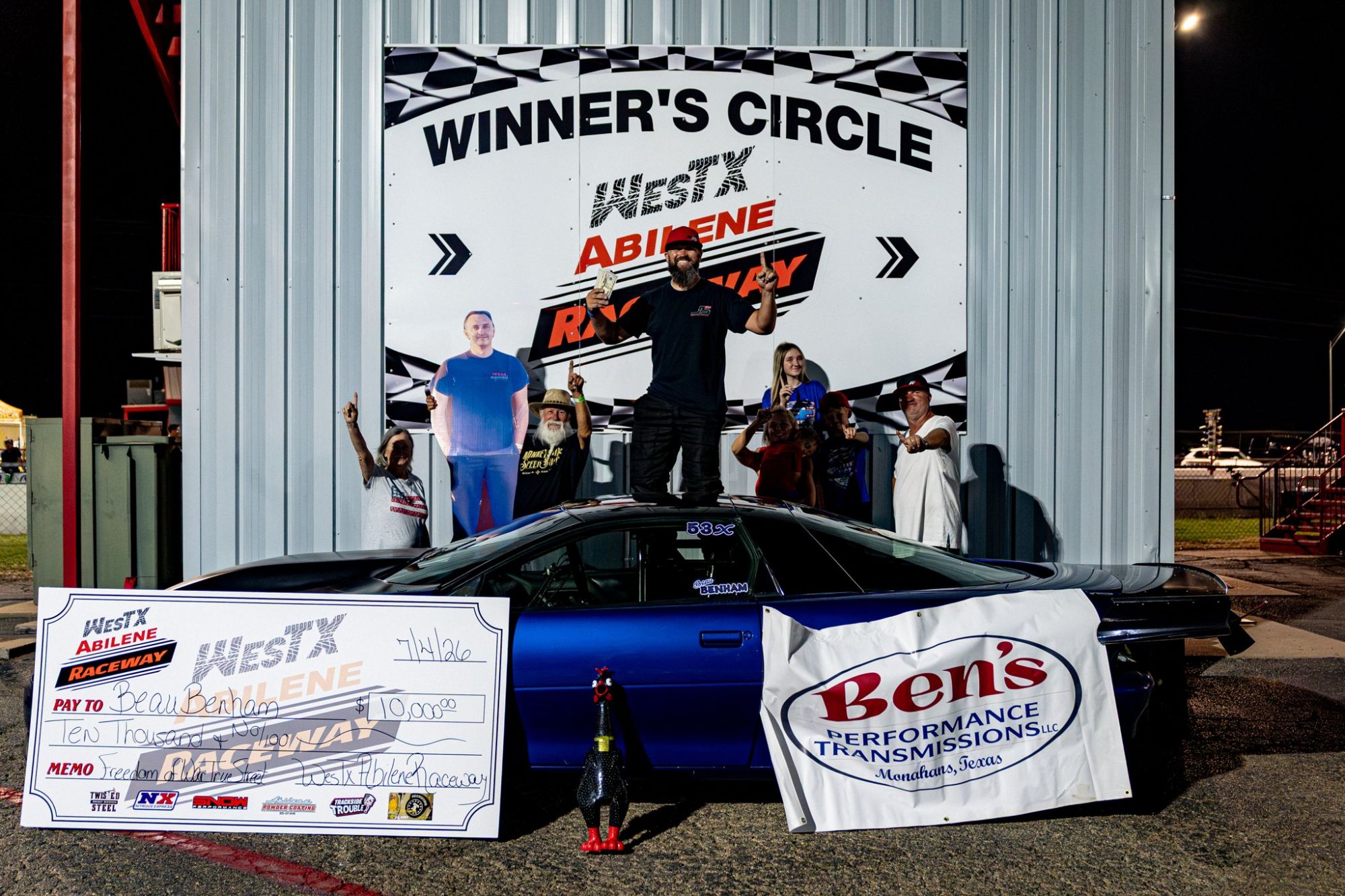 Winner's circle at the Freedom of War No Prep, WestX Abilene Raceway 2026