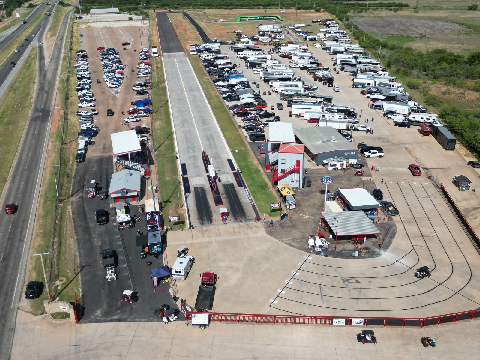 WesTx Abilene Raceway pits filling in ahead of the Freedom of War