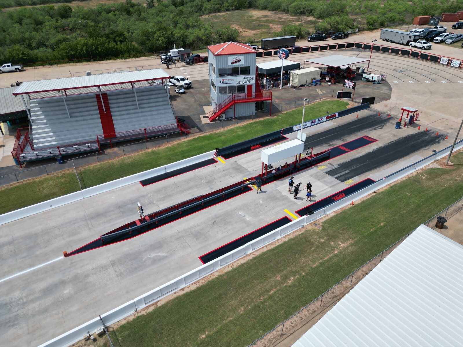 Aerial view of WesTx Abilene Raceway bare concrete surface