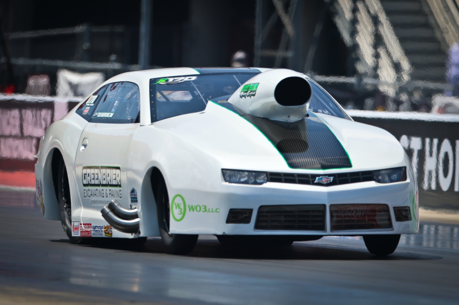 Ryan Altman's Greenbrier Excavating & Paving Camaro, PDRA Pro 632 winner at Bristol