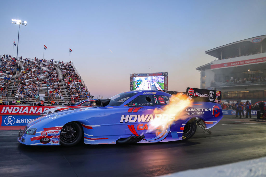 Chris King launches the Howards Cams Competition Products Funny Car at the 2026 NHRA U.S. Nationals