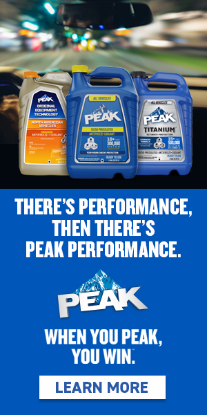 PEAK antifreeze and coolant. There is performance, then there is PEAK performance. When you PEAK, you win.