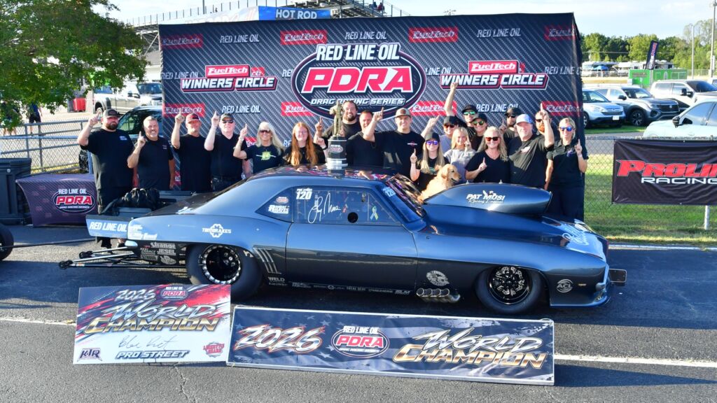Blake Denton Wins First PDRA Pro Street World Championship in ‘Bonnie' Lizzy Musi Tribute Camaro